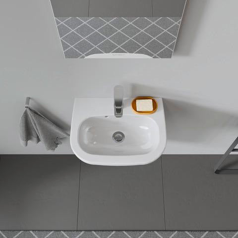 DURAVIT D-Code Handwaschbecken 450 mm mit Überlauf, 1 Hahnloch, weiß