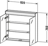 DURAVIT Brioso Spiegelschrank Betongrau 820 mm mit LED-Beleuchtung und Steckdose