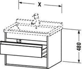 Duravit Ketho Waschtischunterbau wandhängend 800 mm basalt matt mit 2 Schubkästen