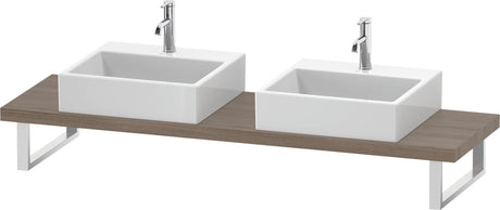 DURAVIT L-Cube Konsole variabel 2 Ausschnitte 45x480 mm Amerikanischer Nussbaum