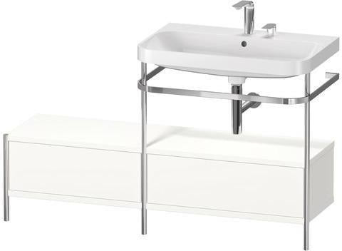 Duravit Waschtischset HAPPY D.2 PLUS 1400x490mm ein Hahnloch taupe supermatt