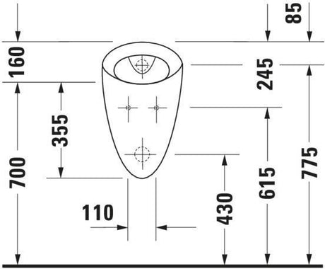 DURAVIT Urinal Starck 1 – Wand-Urinal mit WonderGliss, verdecktem Zu- und Ablauf, ohne Deckel und Fliege, weiß