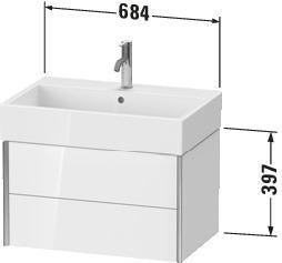 Duravit XVIU Waschtischunterbau 684 mm weiß matt mit Tip-On-Technik für Vero Air