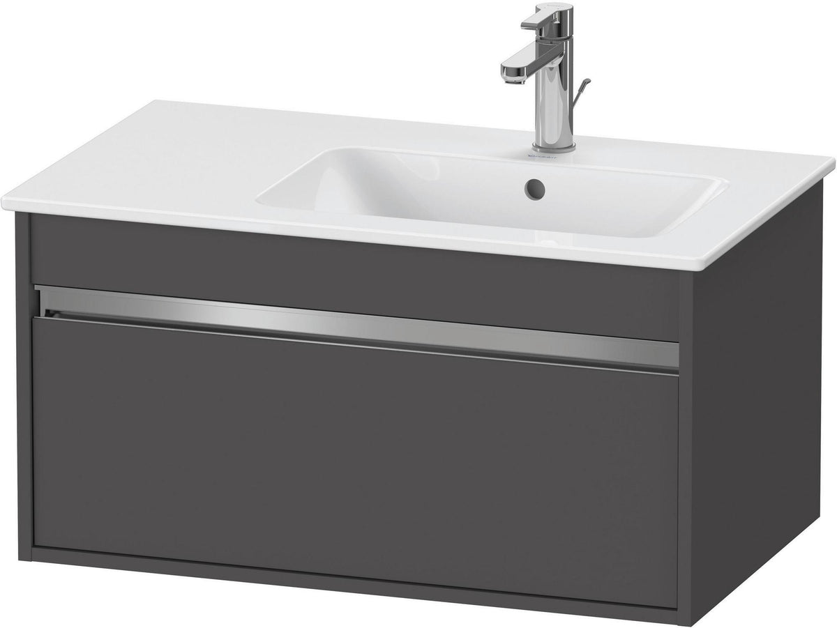 Duravit Ketho Waschtischunterbau 800 mm betongrau matt mit 1 Auszug und Soft-Close