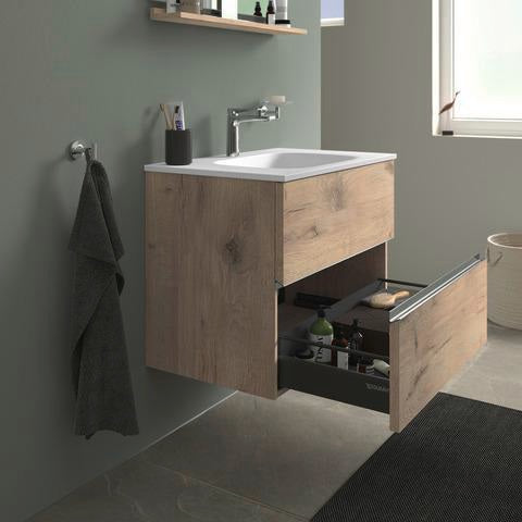 DURAVIT Sivida Waschtischunterbau 810 mm, bodenstehend, 2 Schubkästen, Chrom/Graphit Matt