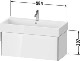 Duravit Waschtischunterbau XVIU 984 mm weiß matt mit Tip-On-Technik für Vero Air