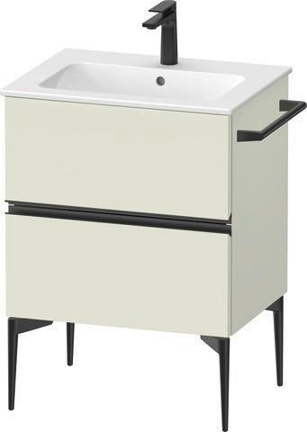 Duravit Sivida Waschtischunterbau 610 mm bodenstehend mit 2 Schubkästen – Chrom/Weiß Matt