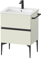 Duravit Sivida Waschtischunterbau 610 mm bodenstehend mit 2 Schubkästen – Chrom/Weiß Matt