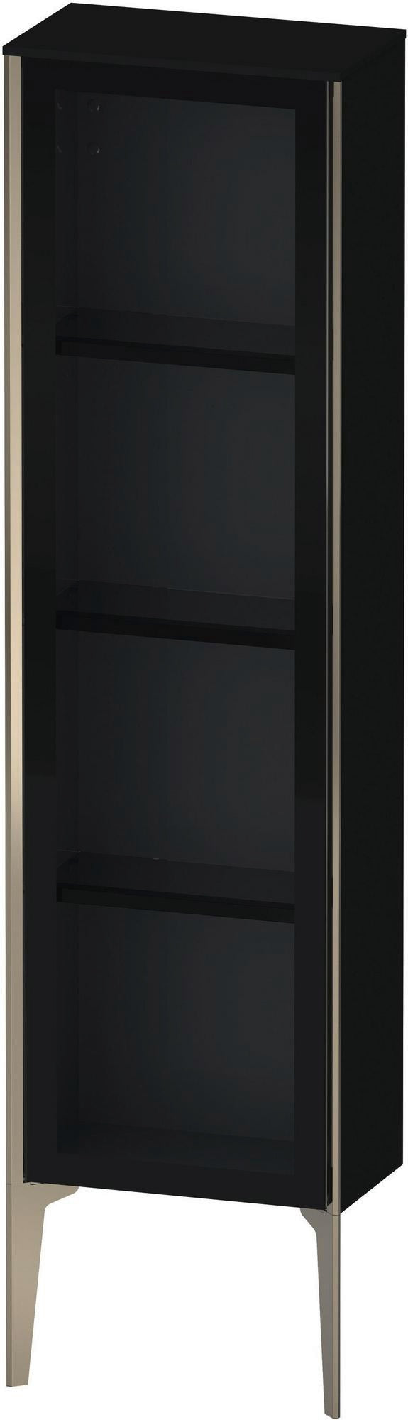 DURAVIT XViu Halbhochschrank 1330 mm mit Glastür rechts, champagner matt/weiß hochglanz