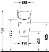 DURAVIT ME by Starck Wasserloses Urinal weiß mit Fliege & Geruchsverschluss