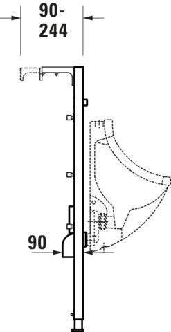 DURAVIT DuraSystem Urinal-Vorwandelement 500x1148 mm, Standard, flexibel an Traverse