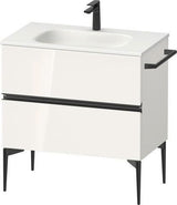 DURAVIT Sivida Waschtischunterbau 810 mm, bodenstehend, 2 Schubkästen, Chrom/Graphit Matt