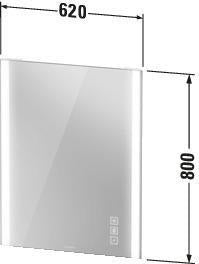 Duravit XViu Spiegel mit Beleuchtung 1020x800 mm schwarz matt – Touchless, IP44, Spiegelheizung