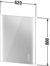 Duravit XViu Spiegel mit Beleuchtung 1020x800 mm schwarz matt – Touchless, IP44, Spiegelheizung