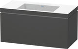 DURAVIT L-Cube c-bonded Waschtischset 1000 mm mit Vero Air, graphit matt, 1 Auszug, wandhängend