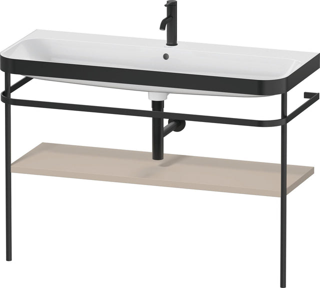 DURAVIT Happy D.2 c-bonded Set 1175 mm Taupe Seidenmatt – Bodenstehend mit Metallkonsole