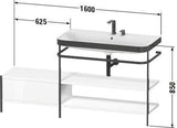 Duravit Waschtischset Happy D.2 Plus 1600x490mm Ein Hahnloch Taupe Supermatt