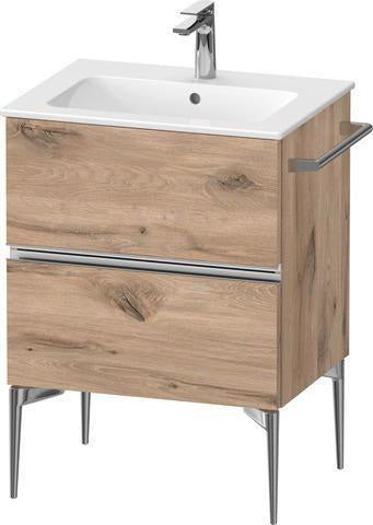 Duravit Sivida Waschtischunterbau 610 mm bodenstehend mit 2 Schubkästen – Chrom/Weiß Matt