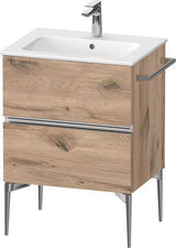 Duravit Sivida Waschtischunterbau 610 mm bodenstehend mit 2 Schubkästen – Chrom/Weiß Matt