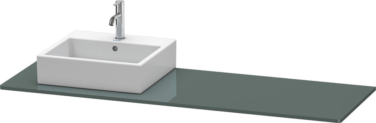 Duravit XSquare Konsole 1600 mm mit 1 Ausschnitt in Dolomiti Grey Hochglanz