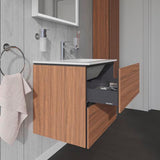DURAVIT L-Cube Hochschrank 243x400x1760mm Nussbaum Dunkel, 1 Tür, wandhängend