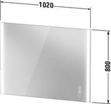 Duravit XViu Spiegel mit Beleuchtung 1020x800 mm schwarz matt – Touchless, IP44, Spiegelheizung