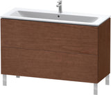 Duravit L-Cube Waschtischunterbau 1220 mm, 2 Auszüge, amerikanischer Nussbaum, bodenstehend