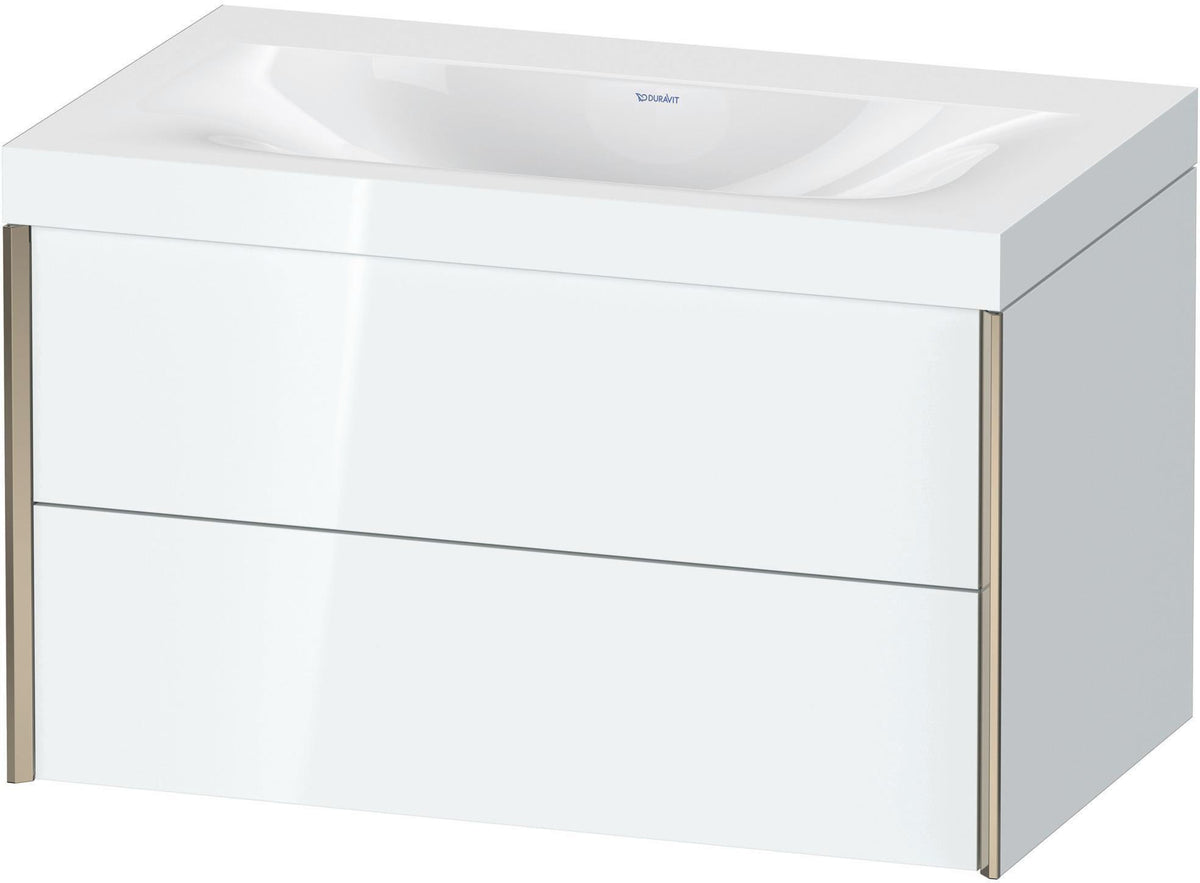 DURAVIT XViu c-bonded Waschtischset 800 mm wandhängend mit 2 Schubkästen und Tip-on-Technik