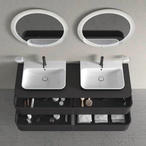 DURAVIT Happy D.2 Plus Konsole 1600 mm taupe supermatt – 2 Ausschnitte, 16 mm