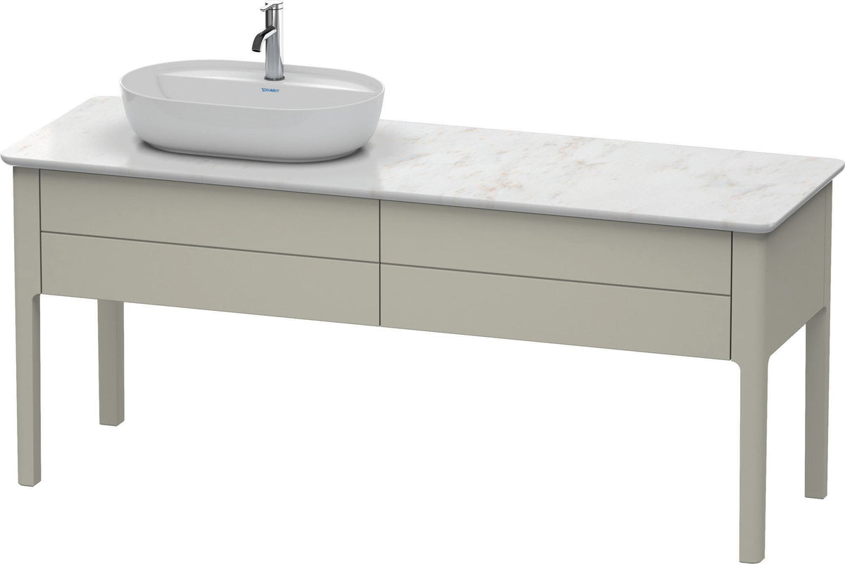DURAVIT Luv Waschtischunterbau bodenstehend 1733 mm, 2 Auszüge, weiß seidenmatt, Becken links