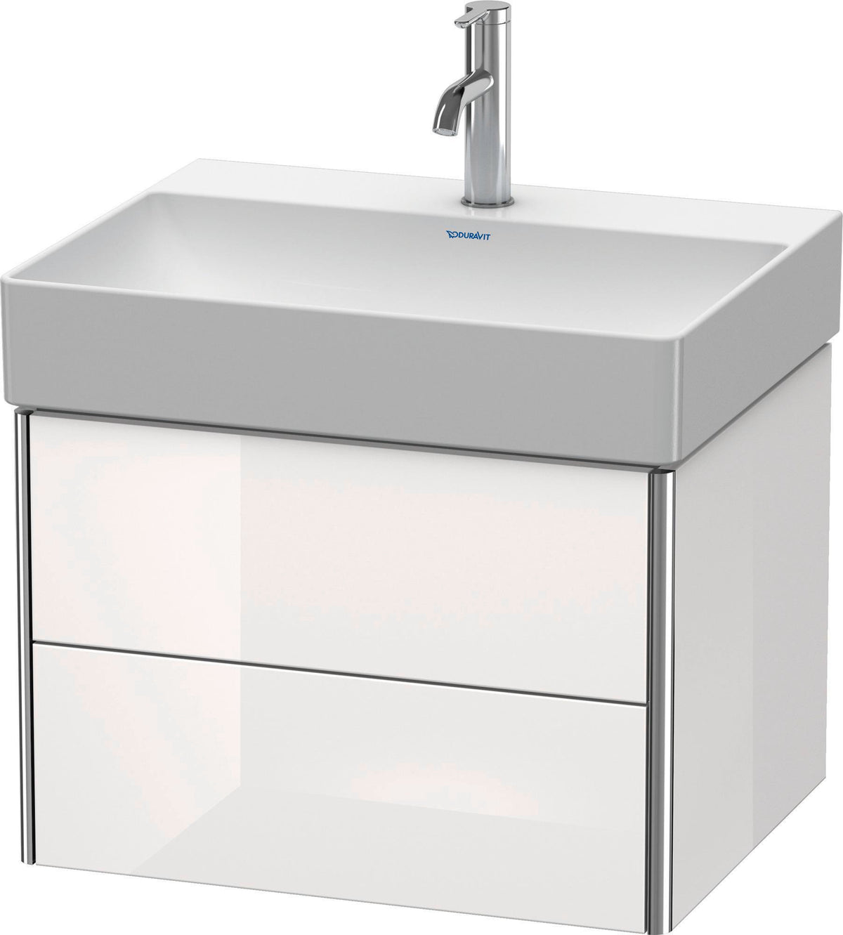 DURAVIT XSquare Waschtischunterbau 584 mm betongrau matt mit 2 Schubkästen und Tip-On-Technik