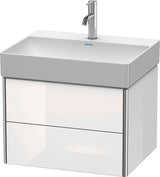 DURAVIT XSquare Waschtischunterbau 584 mm betongrau matt mit 2 Schubkästen und Tip-On-Technik