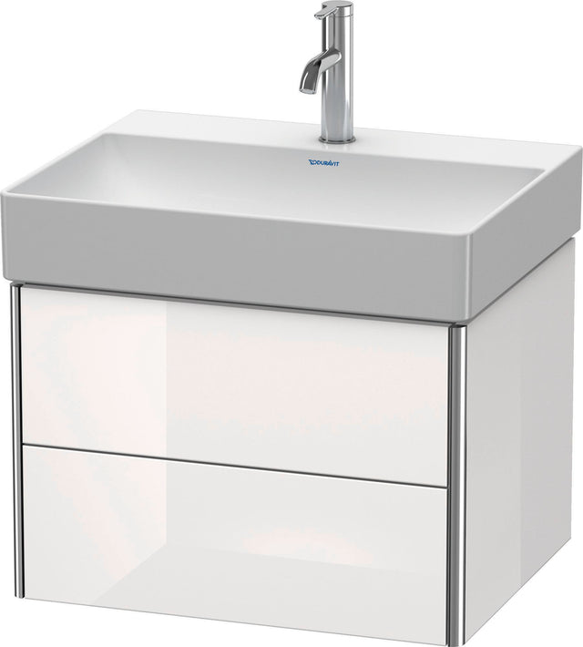 DURAVIT XSquare Waschtischunterbau 584 mm, 2 Schubkästen, Schwarz Hochglanz, wandhängend