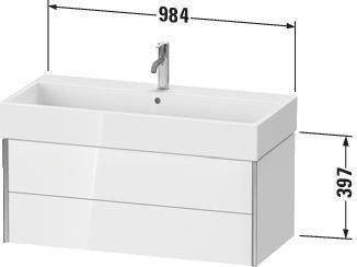 Duravit Waschtischunterbau XVIU 984 mm mit Tip-On-Technik für Vero Air, weiß matt