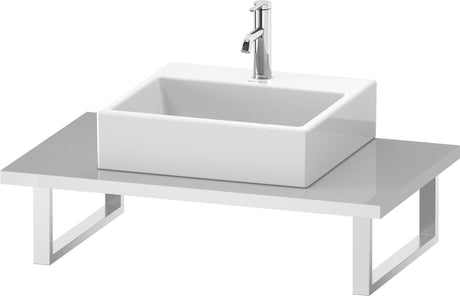 Duravit L-Cube Konsole variabel 550 mm tief, Amerikanischer Nussbaum, mit Ausschnitt