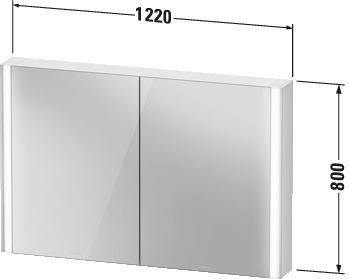 Duravit XViu Spiegelschrank 820 mm mit LED-Beleuchtung, Sensorschalter & Soft-Close