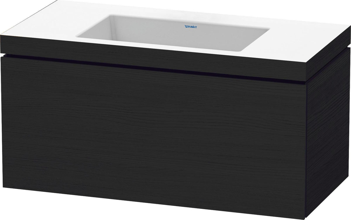 DURAVIT L-Cube Waschtischset mit Vero Air 1000 mm Eiche Schwarz, wandhängend, 1 Auszug