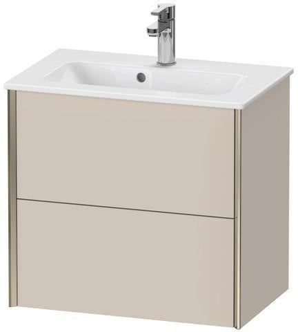 DURAVIT Waschtischunterbau XVIU 610x560x390mm 2 Schubkästen mit Nussbaum-Einrichtung, s-matt