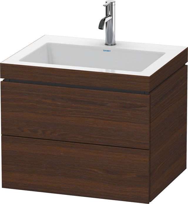 Duravit L-Cube c-bonded Waschtischset 600 mm Nussbaum gebürstet mit 2 Schubkästen