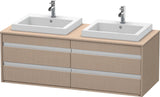 DURAVIT Ketho Waschtischunterbau 1400 mm wandhängend, 4 Schubkästen, basalt matt