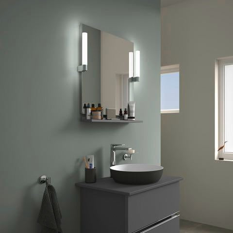 DURAVIT Sivida Spiegel 650 x 650 mm LED dimmbar mit Sensorschalter und Aufsatzleuchte Chrom/Weiß Matt