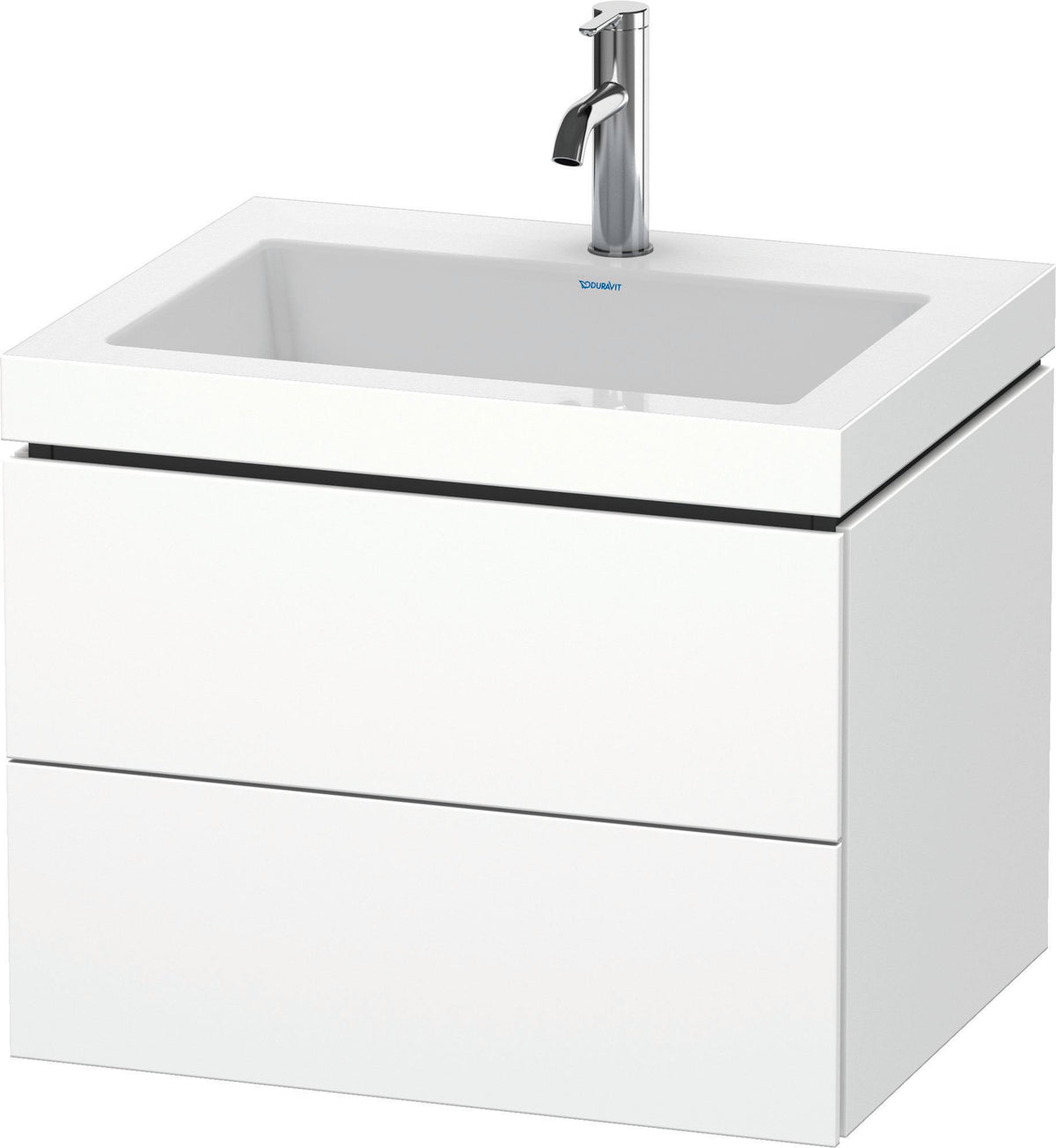 DURAVIT L-Cube c-bonded Waschtischunterschrank 600 mm mit Waschtisch, 2 Schubkästen, Tip-on, Weiß
