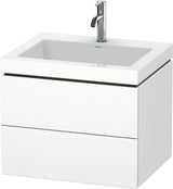 DURAVIT L-Cube c-bonded Waschtischunterschrank 600 mm mit Waschtisch, 2 Schubkästen, Tip-on, Weiß