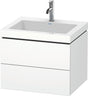 DURAVIT L-Cube c-bonded Waschtischunterschrank 600 mm mit Waschtisch, 2 Schubkästen, Tip-on, Weiß