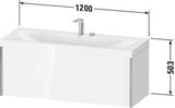 Duravit Möbelwaschtischset XViu 1200x480mm mit Unterbau, 1 Auszug, Ahorn mitte