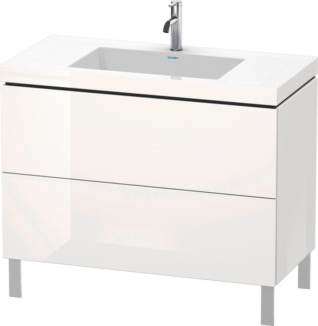 DURAVIT L-Cube c-bonded Waschtischset 1000 mm weiß mit Tip-on Technik und Soft-Close