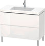 Duravit L-Cube c-bonded Waschtischset 1000 mm weiß hochglanz mit 2 Auszügen und Tip-On-Technik