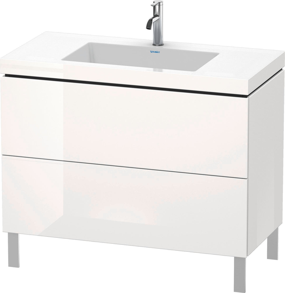 DURAVIT L-Cube Waschtischset 1000 mm Nussbaum gebürstet mit Vero Air Waschtisch und 2 Auszügen