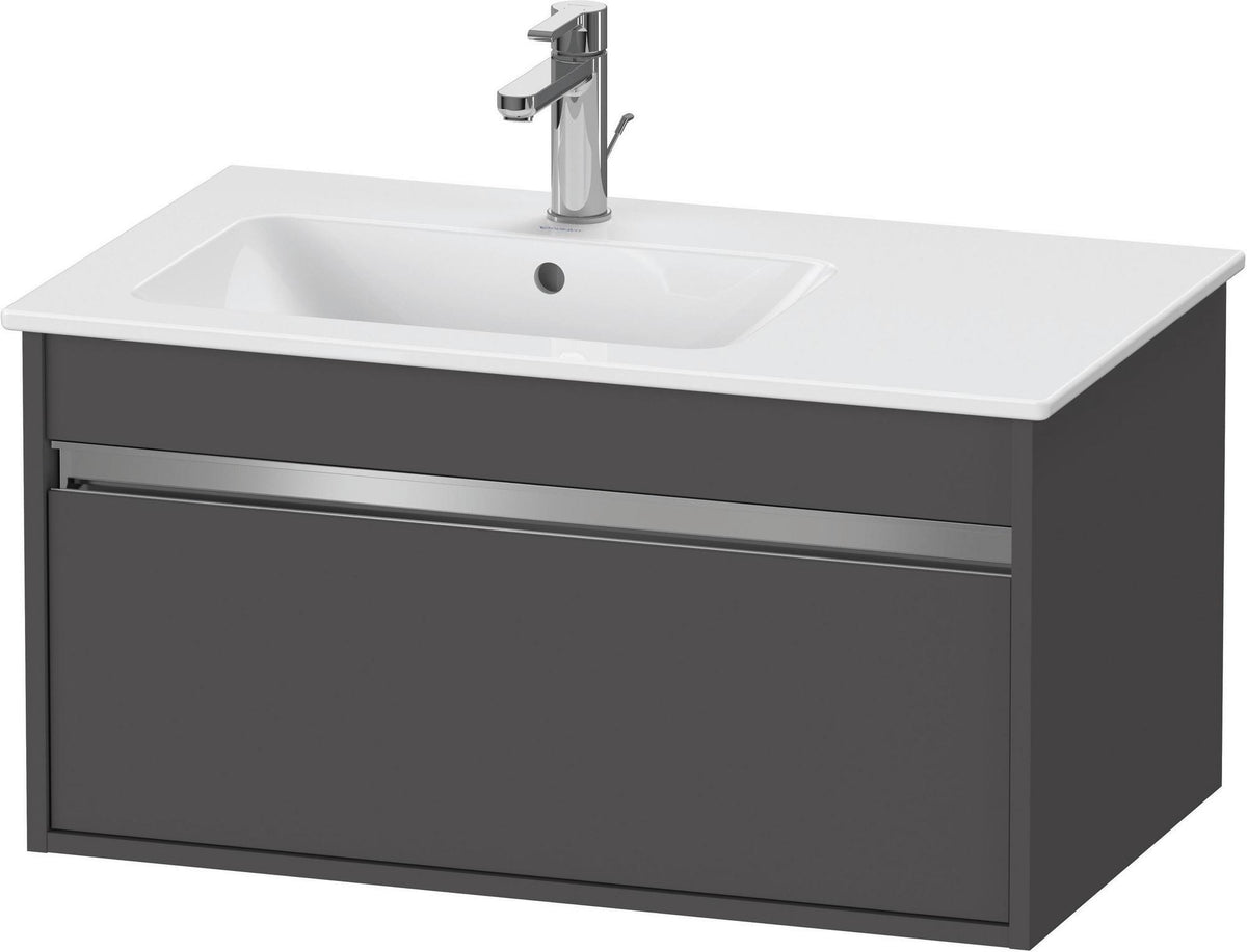 Duravit Ketho Waschtischunterbau 800 mm betongrau matt mit 1 Auszug und Soft-Close
