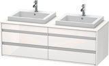 DURAVIT Ketho Waschtischunterbau 1400 mm wandhängend, 4 Schubkästen, basalt matt